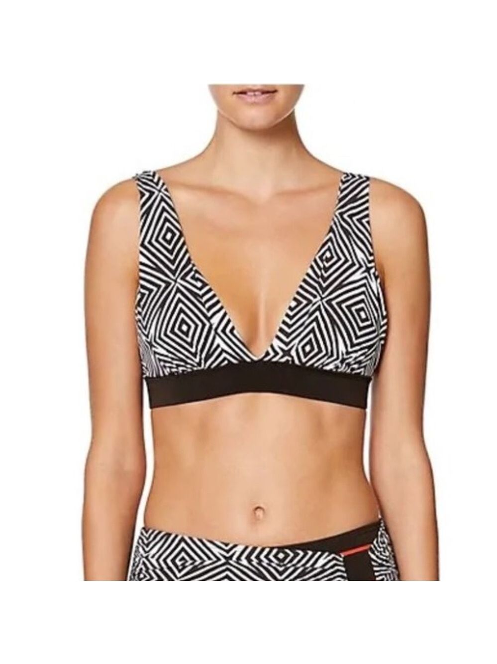 Tahari Geometric Print Underwire Bikini Top